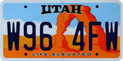 UT license plate W964FW