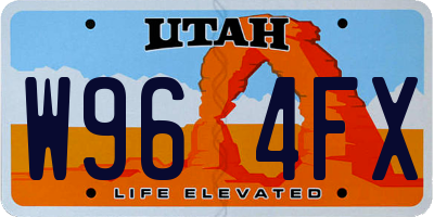 UT license plate W964FX