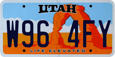 UT license plate W964FY