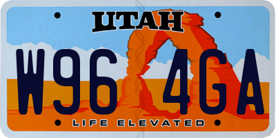 UT license plate W964GA