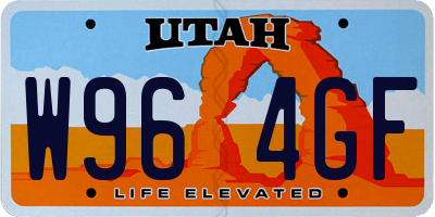 UT license plate W964GF