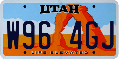 UT license plate W964GJ
