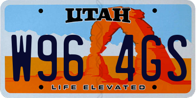 UT license plate W964GS