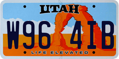 UT license plate W964IB