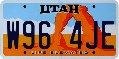 UT license plate W964JE
