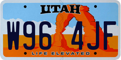 UT license plate W964JF