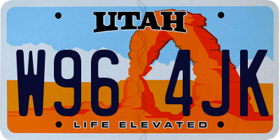 UT license plate W964JK