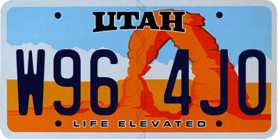 UT license plate W964JO