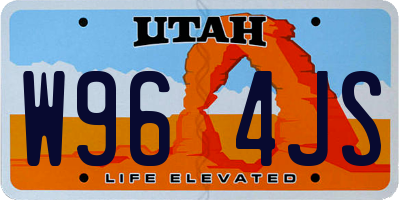 UT license plate W964JS