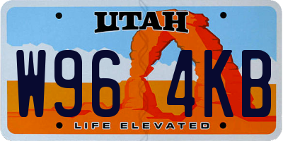 UT license plate W964KB