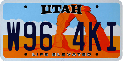 UT license plate W964KI