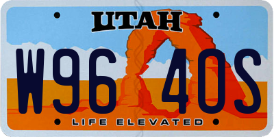 UT license plate W964OS