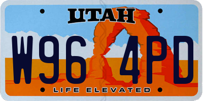 UT license plate W964PD