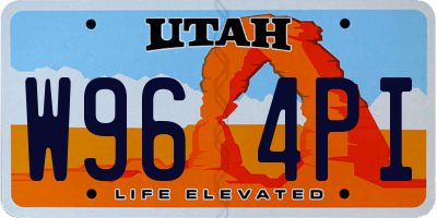 UT license plate W964PI