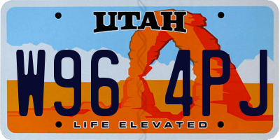 UT license plate W964PJ