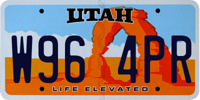 UT license plate W964PR