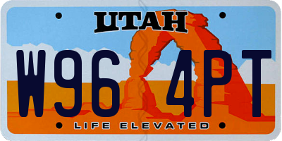 UT license plate W964PT