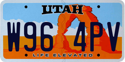 UT license plate W964PV