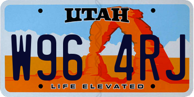 UT license plate W964RJ