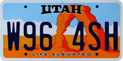 UT license plate W964SH
