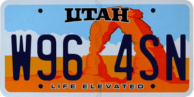 UT license plate W964SN