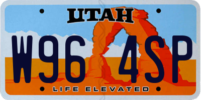UT license plate W964SP
