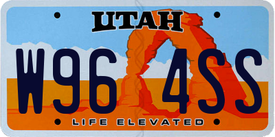 UT license plate W964SS