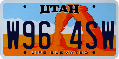 UT license plate W964SW
