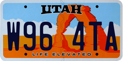 UT license plate W964TA