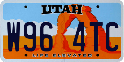 UT license plate W964TC