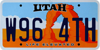 UT license plate W964TH