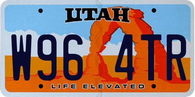 UT license plate W964TR