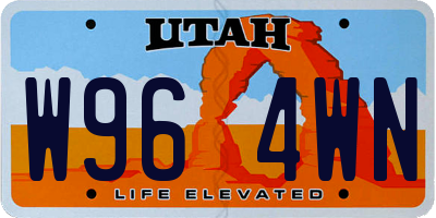 UT license plate W964WN