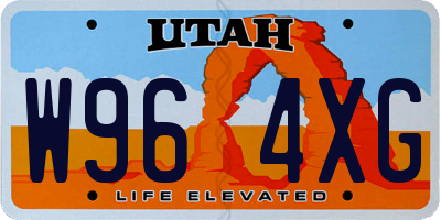 UT license plate W964XG