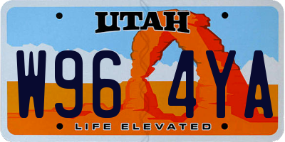 UT license plate W964YA