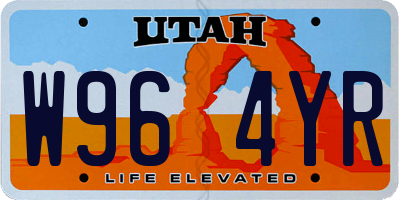 UT license plate W964YR