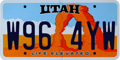 UT license plate W964YW