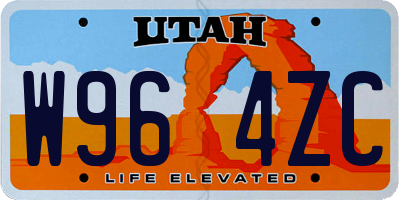 UT license plate W964ZC