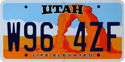 UT license plate W964ZF