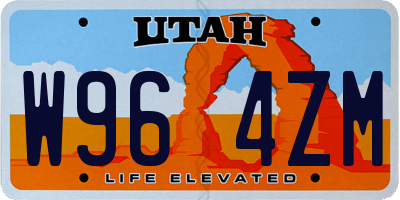 UT license plate W964ZM