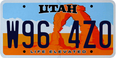 UT license plate W964ZO