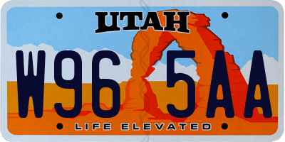 UT license plate W965AA