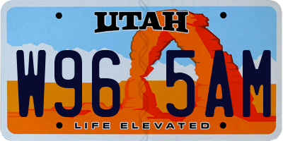 UT license plate W965AM