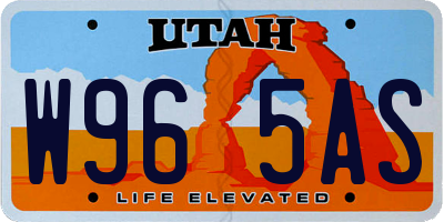 UT license plate W965AS