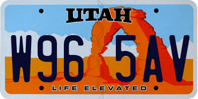 UT license plate W965AV