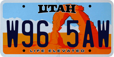 UT license plate W965AW