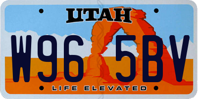 UT license plate W965BV