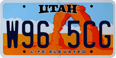 UT license plate W965CG