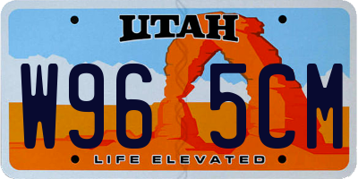 UT license plate W965CM