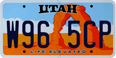 UT license plate W965CP